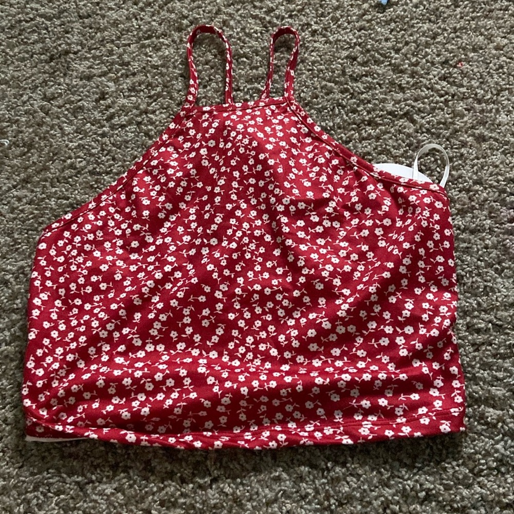 tank top from shein. ties at the back of the neck